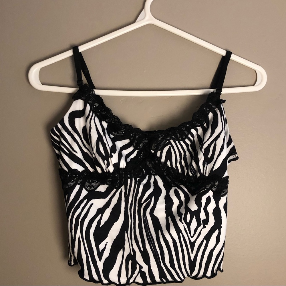 Never worn! ZEBRA PRINT CROP TOP